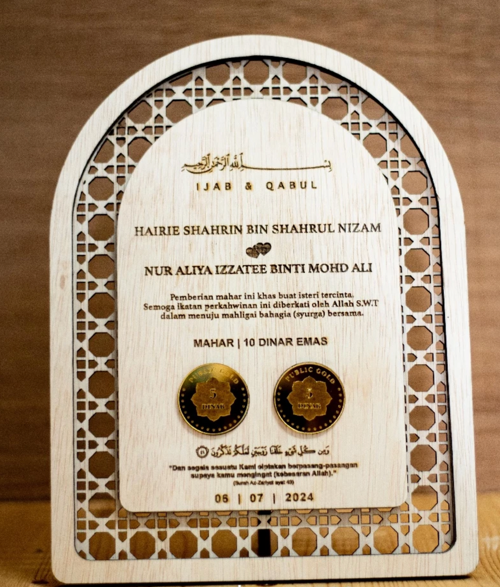 plat mahar mas kahwin