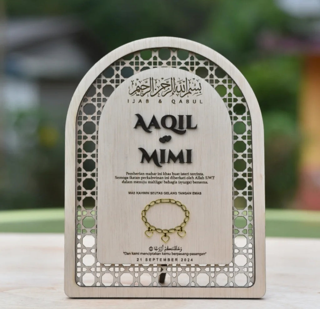 plat mahar mas kahwin