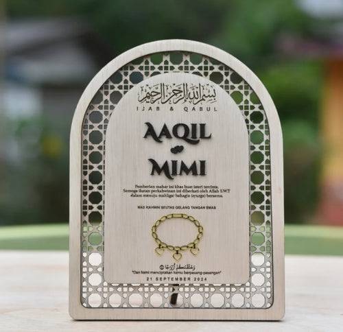plat mahar mas kahwin